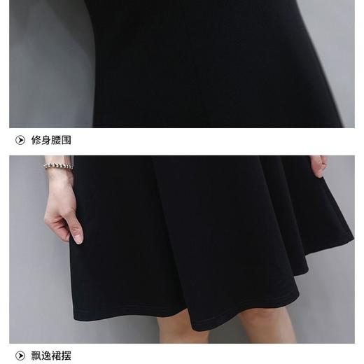 中长款裙子v领短袖T恤裙2019大码女士新款女裙夏装洋气胖mm连衣裙 商品图7