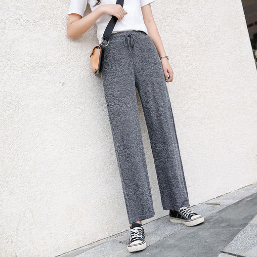 裤子女学生韩版宽松垂感阔腿裤夏季薄款直筒百搭高腰休闲裤女 商品图4