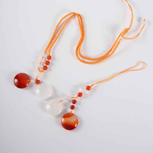 红白玛瑙棋子吊坠 商品图4