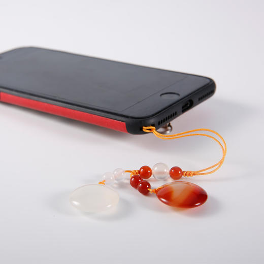 红白玛瑙棋子吊坠 商品图3