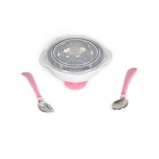 贝氏BERZ兔小碗3件套儿童餐具组合BZ-8608B 粉色/蓝色 商品图1