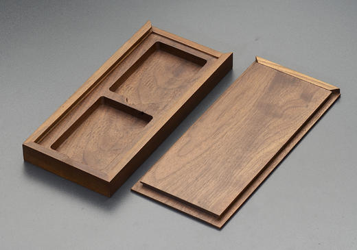 【实木泉匣】黑胡桃全实木(明式素面中金/源泰评级币双枚装收藏盒(MH2Y) 商品图1