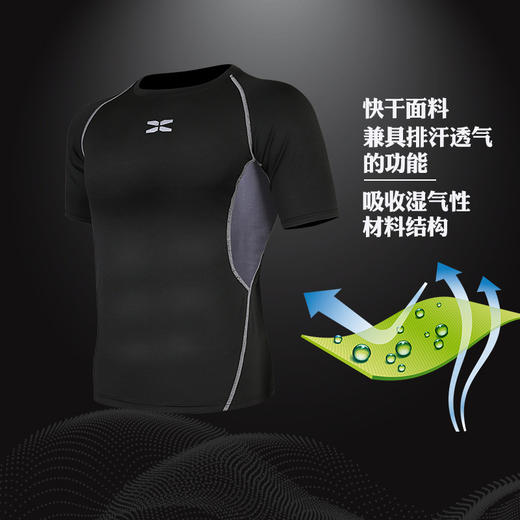 健身服男紧身衣健身房晨跑步速干篮球运动套装运动服饰夏季三件套 商品图2