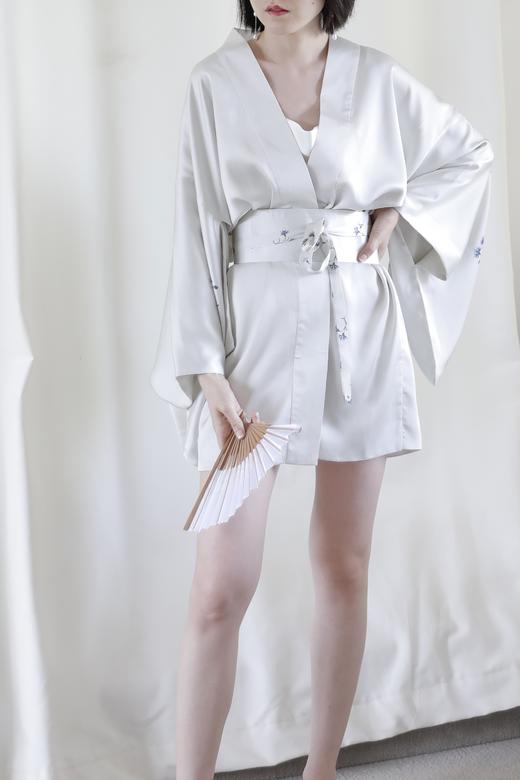 波提切利系列—矢车菊印花缎面腰封 商品图1