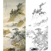 胡也佛竖幅工笔山水白描底稿-《春游晚归》-多种白描尺寸可选-HY58 商品缩略图0