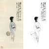 胡也佛竖幅工笔传统仕女人物白描底稿《玉立婷婷》-多种白描尺寸可选-HY25 商品缩略图0