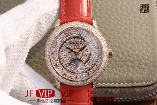 百达翡丽复杂功能系列4968女士手表。海鸥克隆组装215 PS LU手动机械机芯,33.3毫米直径，镶嵌施华洛世奇钻 商品图0