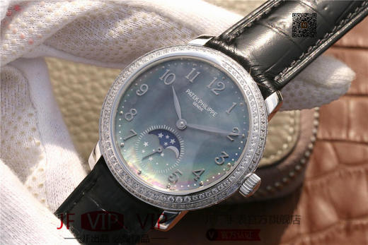 百达翡丽复杂功能系列4968女士手表。海鸥克隆组装215 PS LU手动机械机芯,33.3毫米直径，镶嵌施华洛世奇钻 商品图2