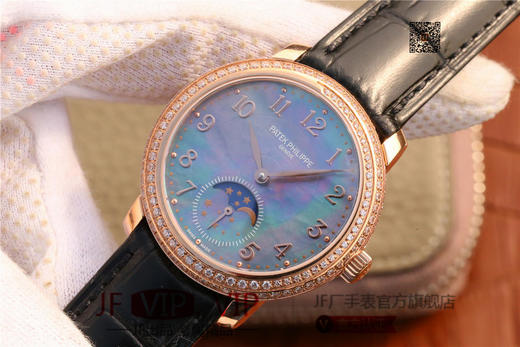 百达翡丽复杂功能系列4968女士手表。海鸥克隆组装215 PS LU手动机械机芯,33.3毫米直径，镶嵌施华洛世奇钻。 商品图2