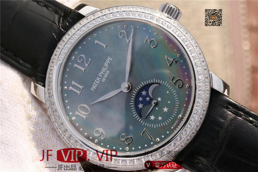 百达翡丽复杂功能系列4968女士手表。海鸥克隆组装215 PS LU手动机械机芯,33.3毫米直径，镶嵌施华洛世奇钻 商品图3
