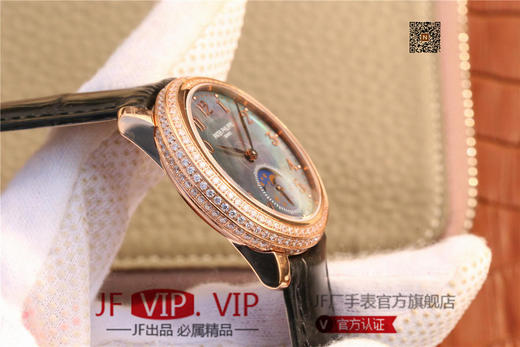 百达翡丽复杂功能系列4968女士手表。海鸥克隆组装215 PS LU手动机械机芯,33.3毫米直径，镶嵌施华洛世奇钻。 商品图4