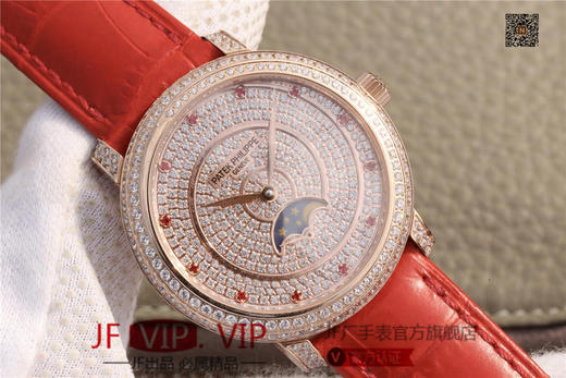 百达翡丽复杂功能系列4968女士手表。海鸥克隆组装215 PS LU手动机械机芯,33.3毫米直径，镶嵌施华洛世奇钻 商品图1