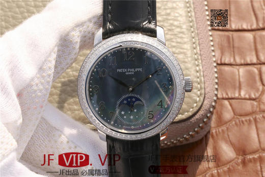 百达翡丽复杂功能系列4968女士手表。海鸥克隆组装215 PS LU手动机械机芯,33.3毫米直径，镶嵌施华洛世奇钻 商品图0