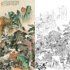 胡也佛竖幅工笔山水白描底稿-《碧湍松壑》-多种白描尺寸可选-HY49 商品缩略图0