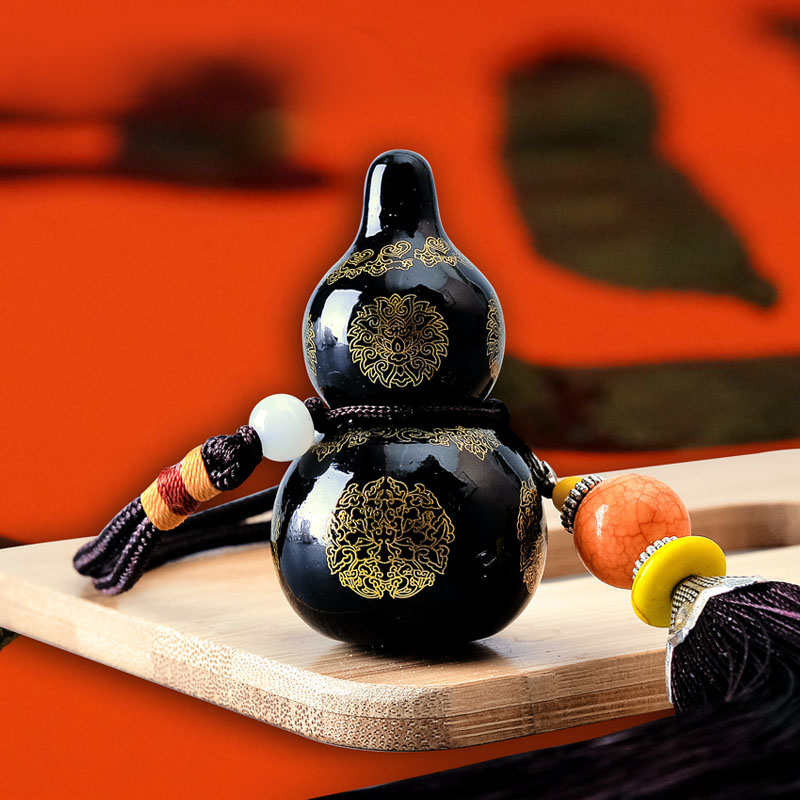 泰山宝福禄葫芦挂饰车挂泰山墨玉