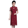 MY-92419新款时尚蕾丝短袖中长款宴会礼服改良旗袍连衣裙TZW 商品缩略图3