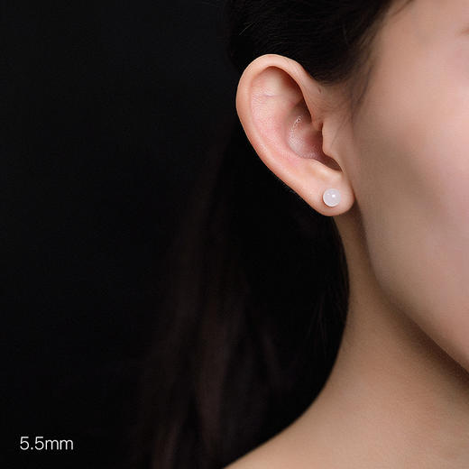 YLY-S925纯银和田玉精致简约小巧小众设计显瘦耳钉TZW 商品图3