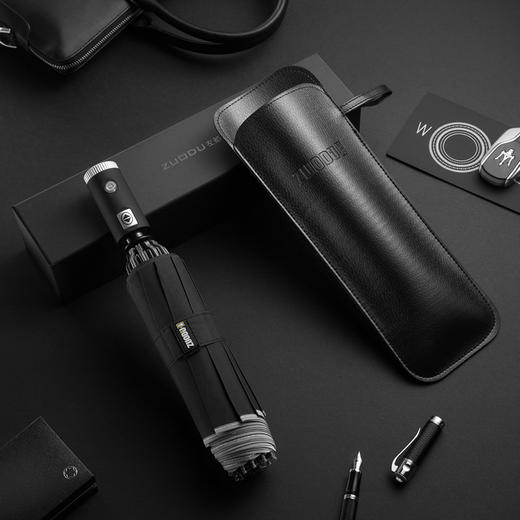 左都夜行LED灯反向全自动雨伞防护伞警示伞 商品图4