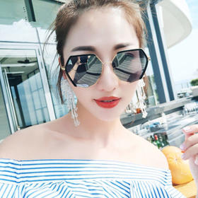 多边形太阳镜女韩版潮复古原宿风墨镜时尚网红款眼镜圆脸防紫外线