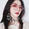 网红街拍链条墨镜女2019新款韩版潮近视防紫外线太阳眼镜平光镜女 商品缩略图5