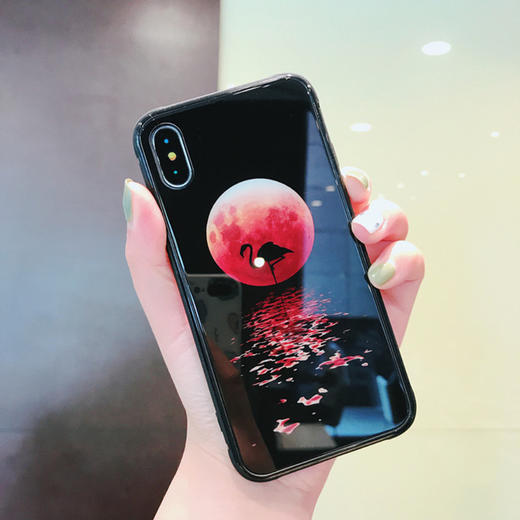 〖新夜光钢化玻璃壳〗适用iphoneX手机壳苹果7/8plus创意全包定制保护套 商品图6