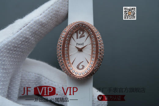 MC伯爵LIMELIGHT系列G0A32099腕表（AISI316L精钢表壳搭配，意大利进口头层沙丁布带，表圈镶嵌天然锆石，十字蓝宝石玻璃 商品图4