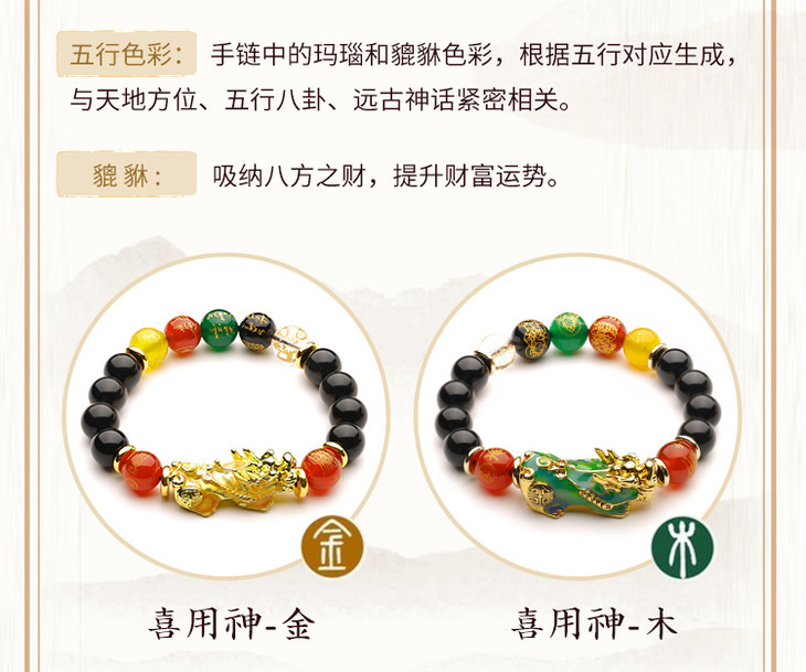 【直播专供】【五行定制】灵机吉品五行招财貔貅转运开运手链 (不清楚