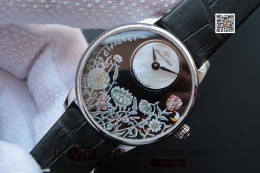 TW雅克德罗艺术工坊系列J005003219女士腕表！烧钢蓝指针[强]电白金手工镶钻，玫瑰金镶钻！直径33mm，厚度：10mm 商品图1