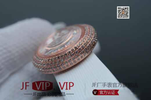 MC伯爵LIMELIGHT系列G0A32099腕表（AISI316L精钢表壳搭配，意大利进口头层沙丁布带，表圈镶嵌天然锆石，十字蓝宝石玻璃 商品图8