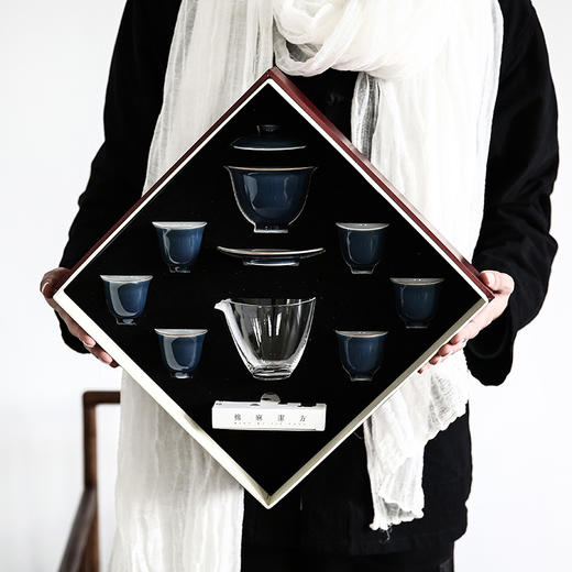 功夫茶具 景德镇 原矿釉霁蓝茶具套组 商品图3