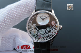 TW雅克德罗艺术工坊系列J005003219女士腕表！烧钢蓝指针[强]电白金手工镶钻，玫瑰金镶钻！直径33mm，厚度：10mm