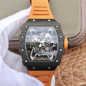 NT理查徳米勒RM-035， 赠送1副备用胶带+2个把头多色胶环（可手拆）男士腕表，硅胶表带，自动机械机芯，透底。