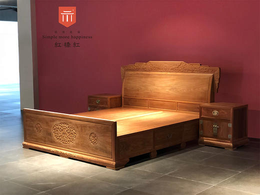 红桥红  家具严选  缅甸花梨(大果紫檀）  【龙床】 商品图0