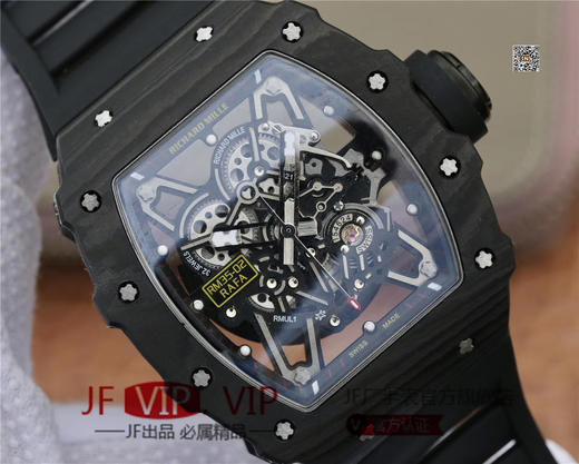 NT理查徳米勒RM-035， 赠送1副备用胶带+2个把头多色胶环（可手拆）男士腕表，硅胶表带，自动机械机芯，透底。 商品图4