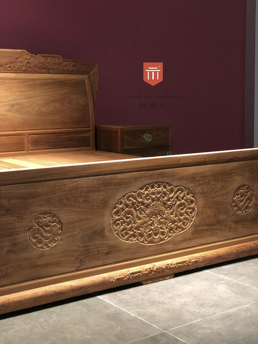 红桥红  家具严选  缅甸花梨(大果紫檀）  【龙床】 商品图7