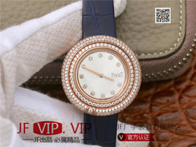 伯爵Possession女士腕表，此款腕表的圆形表圈也可以随着指尖完成360°优雅的旋转，中央的钻石随势划出一道优美的弧线，仿若在腕上跳一曲唯美的华尔兹