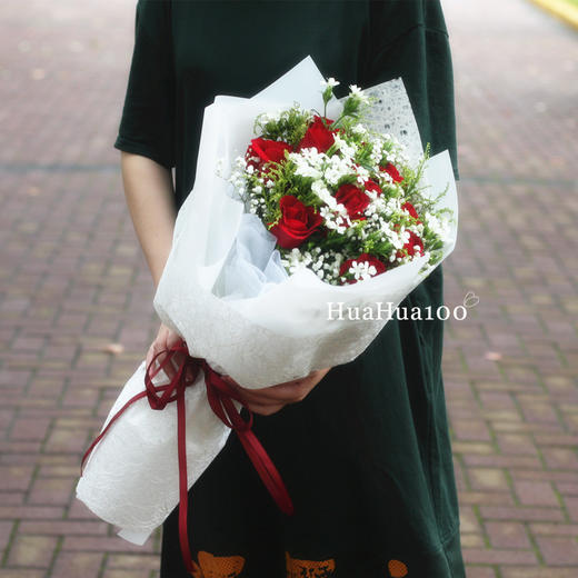 爱情密语A丨11朵红玫瑰花束 商品图2