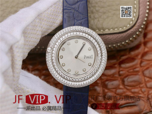 伯爵Possession女士腕表，此款腕表的圆形表圈也可以随着指尖完成360°优雅的旋转，中央的钻石随势划出一道优美的弧线，仿若在腕上跳一曲唯美的华尔兹 商品图0