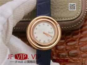 伯爵Possession女士腕表，此款腕表的圆形表圈也可以随着指尖完成360°优雅的旋转，中央的钻石随势划出一道优美的弧线，仿若在腕上跳一曲唯美的华尔兹