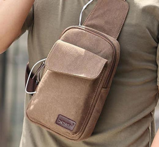 XYS-1019B新款帆布多功能运动休闲斜挎男士胸包TZW 商品图1