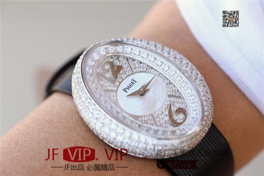 KG伯爵LIMELIGHT系列G0A35096腕表（AISI316L精钢表壳搭配，意大利进口头层沙丁布带，表圈镶嵌天然锆石 商品图9