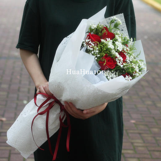 爱情密语A丨11朵红玫瑰花束 商品图3