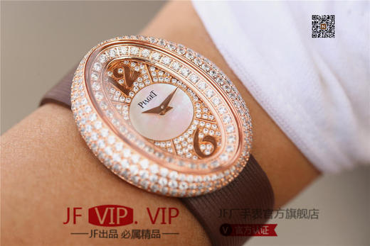 KG伯爵LIMELIGHT系列G0A35096腕表（AISI316L精钢表壳搭配，意大利进口头层沙丁布带，表圈镶嵌天然锆石 商品图9