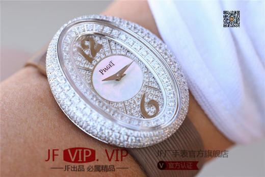 KG伯爵LIMELIGHT系列G0A35096腕表（AISI316L精钢表壳搭配，意大利进口头层沙丁布带，表圈镶嵌天然锆石 商品图9