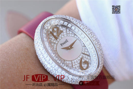 KG伯爵LIMELIGHT系列G0A35096腕表（AISI316L精钢表壳搭配，意大利进口头层沙丁布带，表圈镶嵌天然锆石 商品图9