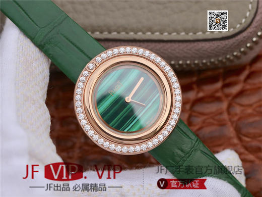 伯爵Possession女士腕表，此款腕表的圆形表圈也可以随着指尖完成360°优雅的旋转，中央的钻石随势划出一道优美的弧线，仿若在腕上跳一曲唯美的华尔兹 商品图1