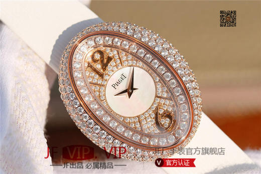 KG伯爵LIMELIGHT系列G0A35096腕表（AISI316L精钢表壳搭配，意大利进口头层沙丁布带，表圈镶嵌天然锆石 商品图3