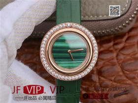 伯爵Possession女士腕表，此款腕表的圆形表圈也可以随着指尖完成360°优雅的旋转，中央的钻石随势划出一道优美的弧线，仿若在腕上跳一曲唯美的华尔兹