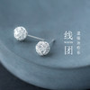 ALQ-E4035新款绕丝个性毛线球S925银耳钉TZW 商品缩略图0