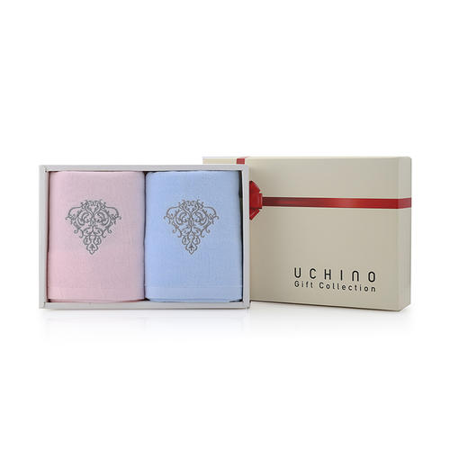 JD22792-N 素色高低毛绣花面巾组合（蓝色粉色） 商品图8